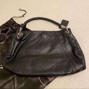 NEW DANIER black leather hobo handbag